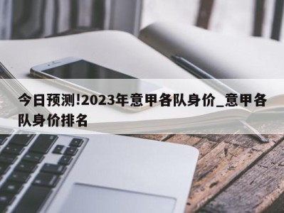 今日预测!2023年意甲各队身价_意甲各队身价排名